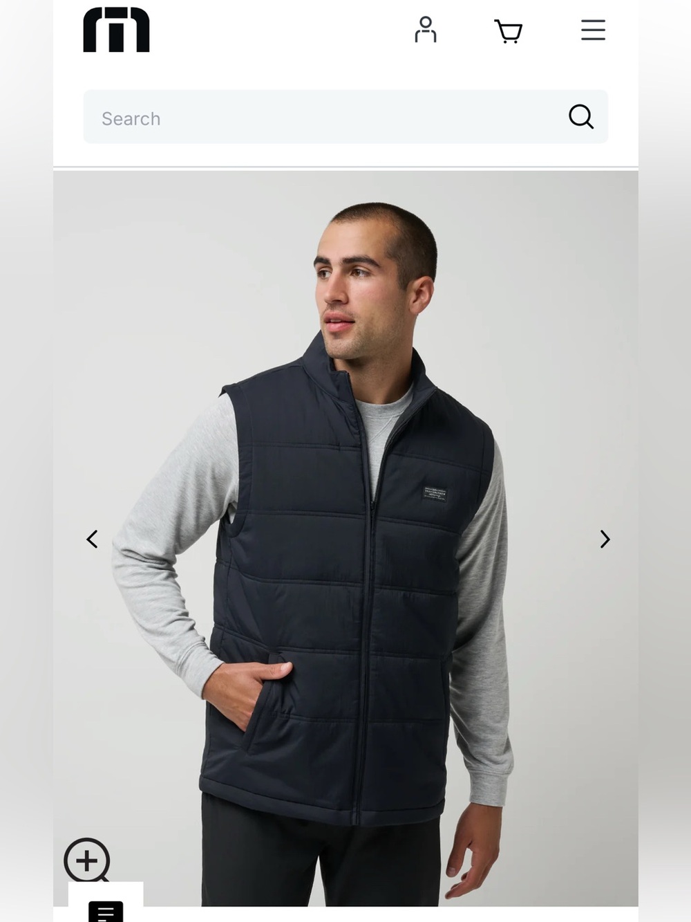 Travis Mathew Men’s Black Palisades Puffer Vest